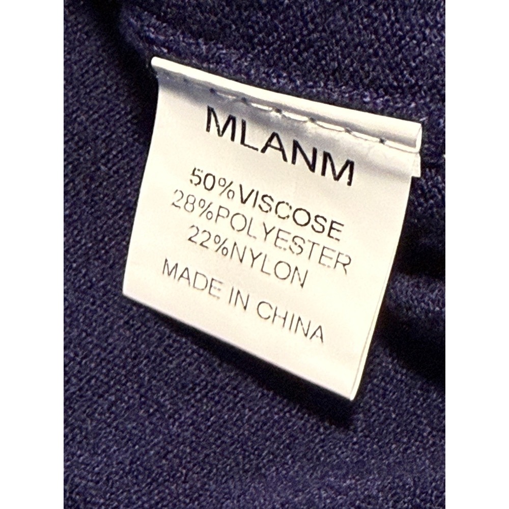 MLANM Womens Navy Blue Crew Neck Long‎ Sleeve Sweater Knit Top XL soft classic - Picture 6 of 15